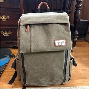 Zecti Olive Green Canvas Camera Backpack